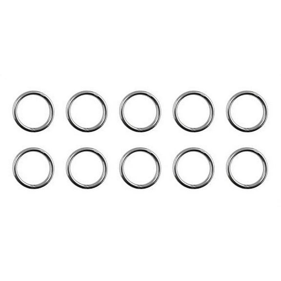 10 Pieces Stainless Steel 316 Round Ring Welded 5/32" x 1" (4mm x 25mm) Marine Grade