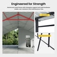 thumbnail image 6 of VENTOPYR 20 ft X 23 ft 2-in-1 Carport with Storage Shed, Heavy Duty Steel Frame Car Canopy with 10 x 3 ft Tool Shed, White, 6 of 13