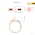 thumbnail image 5 of ANGARA Freshwater Cultured Pearl Ring with Rubies in 14K Rose Gold for Women | June Birthstone, Birthday, Anniversary, Jewelry Gift for Women | Pearl Ring, 5 of 8