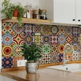 thumbnail image 6 of Mi Alma Mexican Green Pink Yellow Tile Stickers - Removable Vinyl 4x4, 24 pcs, 6 of 11
