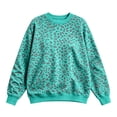 thumbnail image 4 of Womens Oversized Sweatshirts Animal Print Crewneck Sweatshirt with Long Sleeves Casual Trendy Loose Fit Pullover Tops Army Green L, 4 of 5