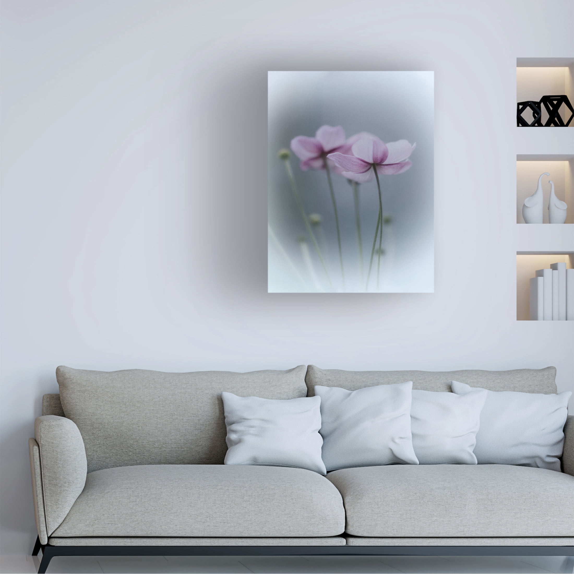 Canvas Wall Art - Purple Bamboo 'Purple Delight' Wall Art for Living Room, Bedroom, or Office D?cor by Trademark Fine Art - 35 x 47 Inches