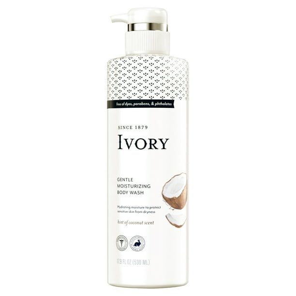 Ivory Gentle Moisturizing Body Wash for Dry, Sensitive Skin, Hint of