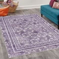 thumbnail image 2 of Floral Decorative Rug, Exotic Flower Petals in Rounds Geometric Tropical Jungle Composition, Quality Carpet for Bedroom Dorm and Living Room, 6 Sizes, Purple Violet and Lilac, by Ambesonne, 2 of 4