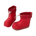 thumbnail image 4 of Otqutp Kids Rain Boots Letter Print Drawstring Cuff Waterproof Rubber Rain Shoes Non Slip Mid Calf Boots Outdoor Walking Shoes, 4 of 4