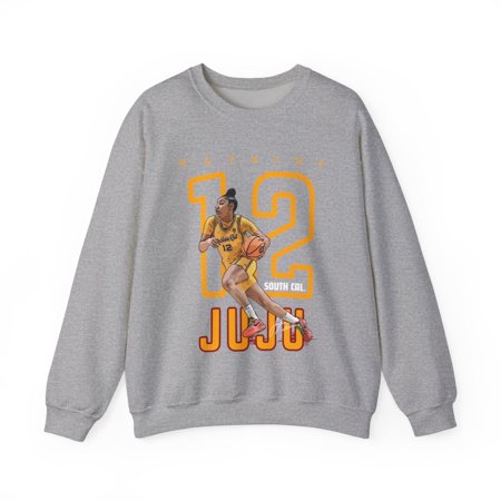 Juju Watkins #12 University Women Basketball Cartoon Unisex Heavy Crewneck Sweatshirt-KBJUW003-S18-Sport Grey-L