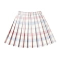thumbnail image 2 of WOYY Girls School Plaid Pleated Skirt Casual Elastic Waist A Line Uniform Skirt, Pink, Sizes 5-16, 2 of 3