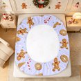 thumbnail image 4 of Erosebridal Gingerbread Cookies Fitted Sheet Queen 3-Piece,Christmas Baking Bedding,Lavender,1 Fitted Sheet and 2 Pillowcases, 4 of 6