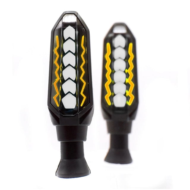 Direccionales Para Moto Rasen Led Bi-Color Secuencial Universal amarillo