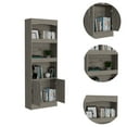 thumbnail image 3 of Miekor Furniture Simma Bookcase, Metal Hardware, Three Shelves, Double Door Cabinet -Light Gray 14126, 3 of 7