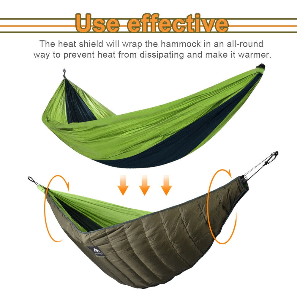 IC ICLOVER Full Length Hammock Underquilt Camping Hiking Under Quilt Winter Warm Blanket Green