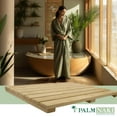 thumbnail image 7 of PALM NAKI Bamboo Bathmat - 100% Natural Wooden Floor Mat - Non-Slip, Sustainable, Eco-Friendly - Modern Asian Design - Perfect for Bathroom & Spa (17x13), 7 of 7