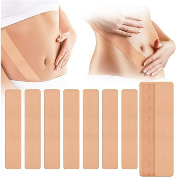 Duslogis 30Pcs Tummy Tape Precut Belly Tape for Tummy Lift Invisible Lifting Tape Body Control Strips for Sagging Skin Saggy Loose Skin Flat Stomach