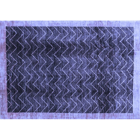 Ahgly Company Indoor Rectangle Abstract Blue Contemporary Area Rugs, 2' x 3'
