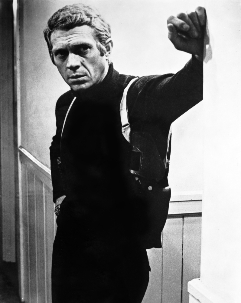 Steve McQueen Leaning Posed wearing 