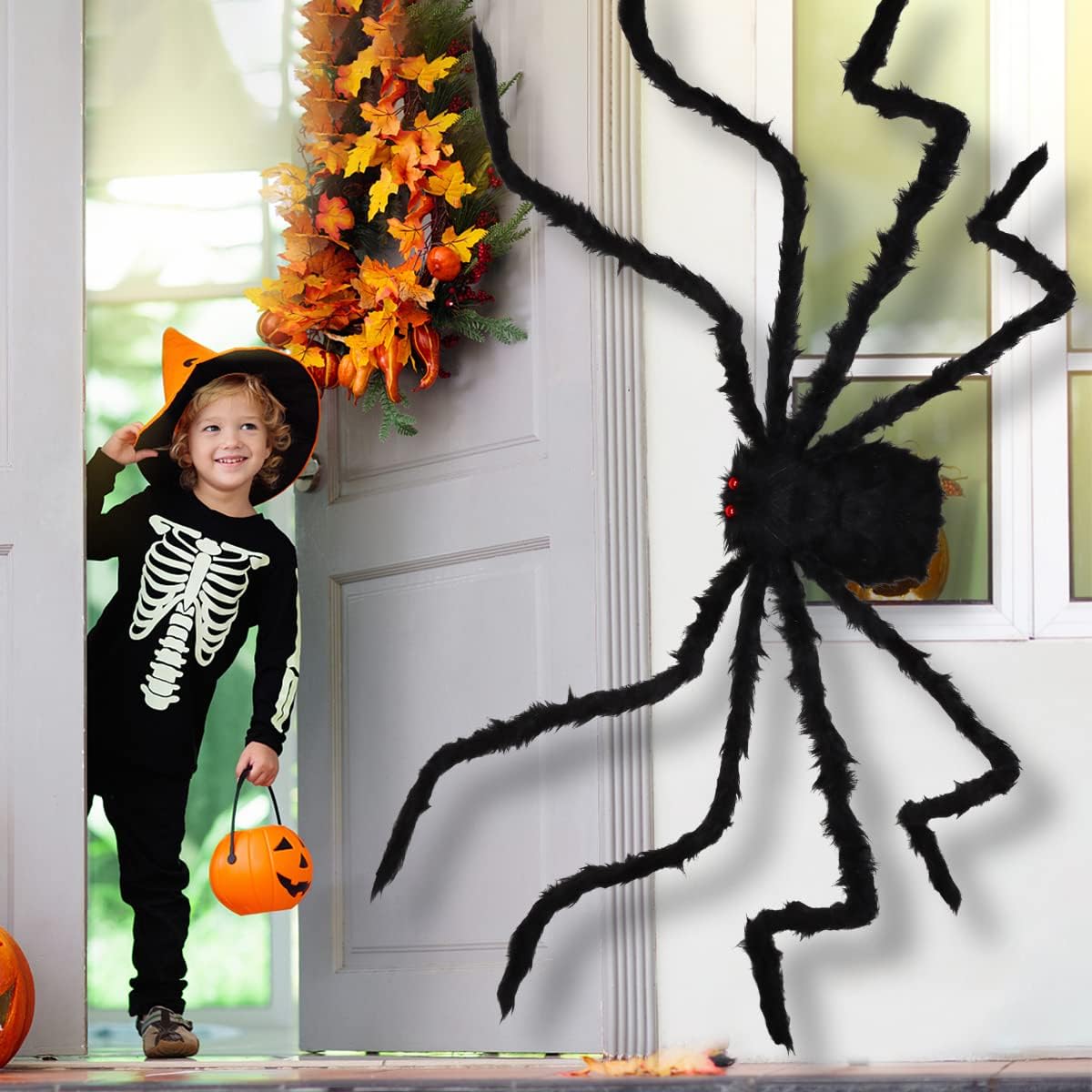 Ayieyill Giant Spider Halloween Decoration, 79", Black photo 7