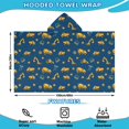 thumbnail image 2 of Cartoon Construction Vehicles Stars Dark Blue Pattern Hooded Bath Towel，60"x35" for Ages 3 To 12 Kids, Quick Dry Lightweight Soft Microfiber Hood Beach Towel Cover Up for Kids, 2 of 7