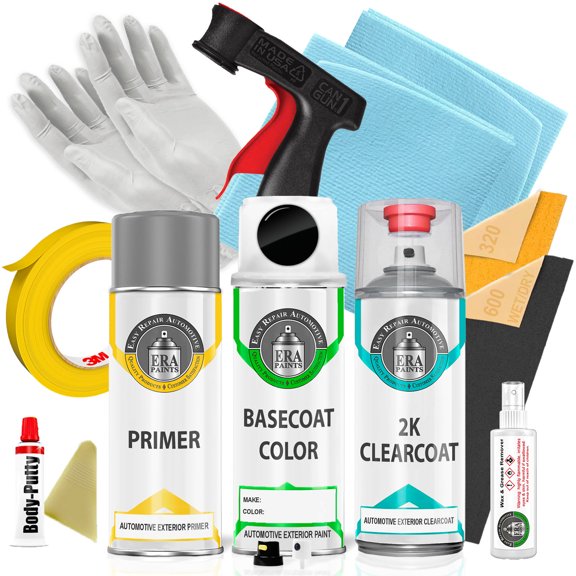 ERA Paints 019 - Black for VOLVO Exact Match Touch Up Paint Spray - 2K Pro Kit