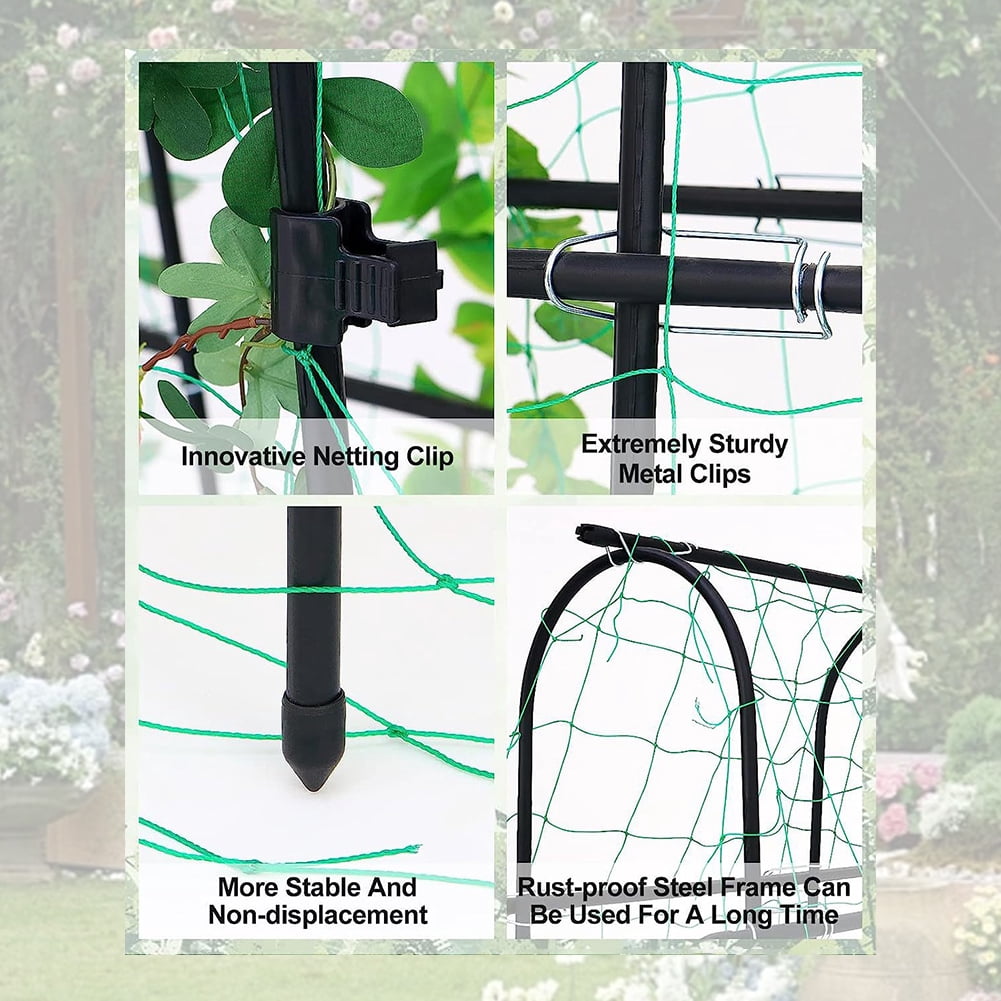 golytefs Garden Cucumber Trellis Large Metal Trellis Detachable Climbing Arch Plants Support Outdoor U-frame Trellis for Vegetable Beans Fruit Grow Trellises