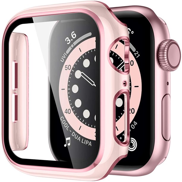 Funda para Apple watch Case 45mm 41mm 44mm 40mm 42mm 38mm accesorios PC Protector de pantalla de vidrio templado iWatch series 7 8 5 6 SE Tan Jianjun unisex