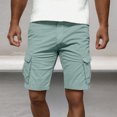 thumbnail image 2 of Youmylove Fashion Mens Shorts Men's New Woven Shorts Pants High Street Retro Solid Color Casual Shorts Dailywear Work Shorts, 2 of 5