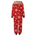 thumbnail image 5 of Odeerbi Matching Family Christmas Pajamas Sets Hooded Onesie Sleepwear Womens Cute Xmas Snow Print Plush Jumpsuit 2024 Long Sleeve Family Parent-Child Wear Loungewear Sleepwear Jammies for Mom, 5 of 6