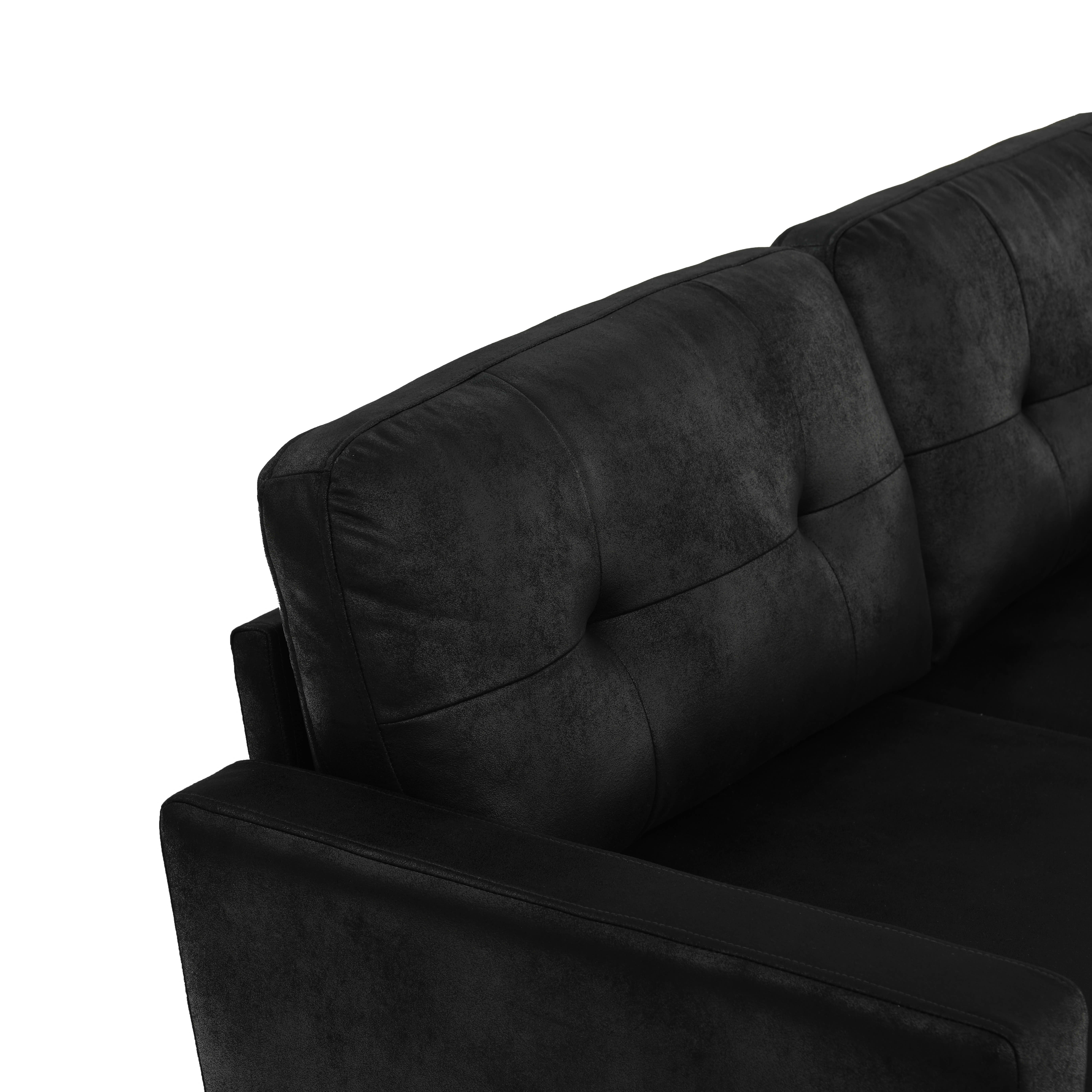 MAYEERTY 65" Modern Minimalist Two‑Seater Loveseat Sofa, Breathable Foil Fabric Upholstered Couch with Solid Wood Legs, Diamond Quilted Backrest for Living Room