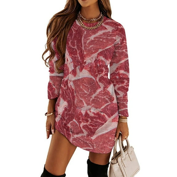 Meat Loose Dress Evening Dress Summer Dresses for Women Luxury Dress Long Sleeved Dress