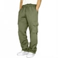thumbnail image 2 of Dwellite Mens Baggy Sweatpants Fall Winter Casual Wide Leg Sweat Pants Athletic Gym Cargo Sweatpants with Pockets 2026 Green L, 2 of 9