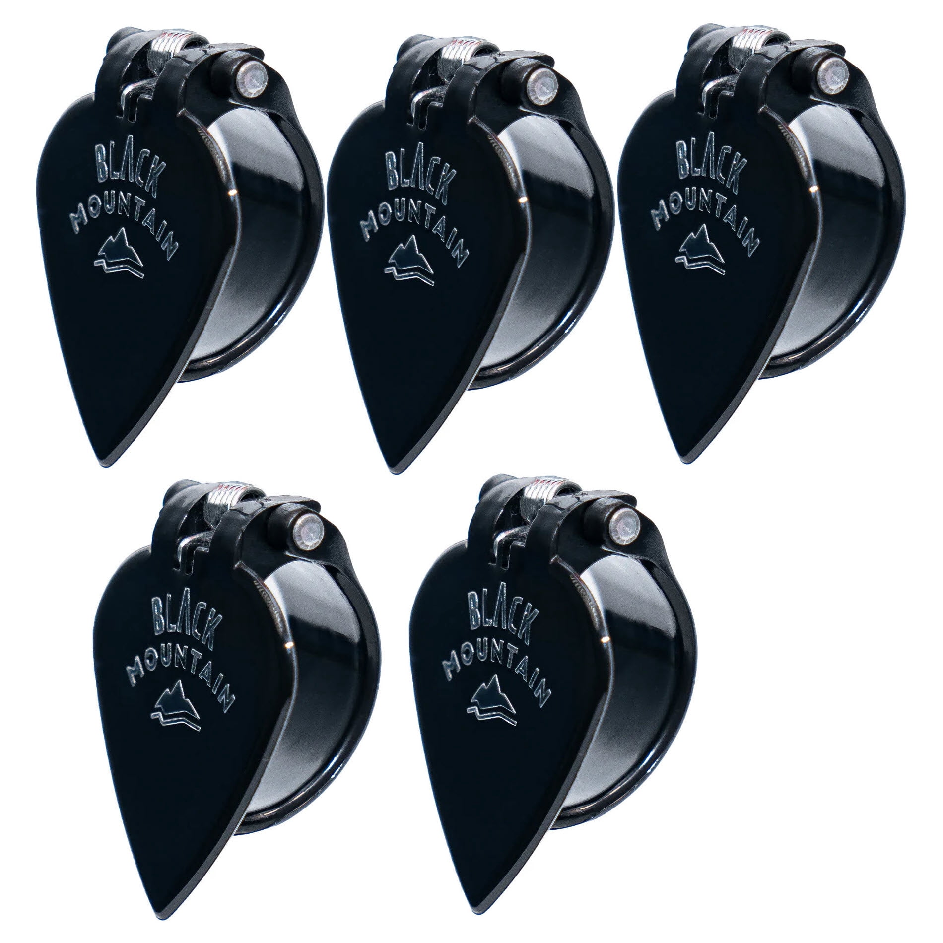 5X BLACK MOUNTAIN Spring Loaded Guitar Thumb Picks | Jazz Tipped Universal Fit