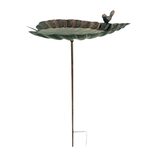 Baño para pájaros con comedero para pájaros, estaca desmontable de hierro, ideal para exteriores, patio y jardín.