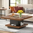 Square Coffee Table 2Tier Vintage Coffee Table Wood Coffee Table for