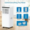 thumbnail image 6 of Portable Air Conditioners, 8000 BTU Energy Efficient AC Unit with Remote, 4-In-1 Cooling/Dehumidifier/Fan/Sleep Mode, Rapid Cooling for Spaces Up to 350 Sq.Ft for Bedroom and Office, White and Black, 6 of 8