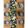 thumbnail image 6 of Summer Beach Table Runner, Ocean Starfish Shell Coastal Conch Lemon Flowers Black Cotton Linen Kitchen Table Decoration Washable Dining Tabletop Runners for Home Party Decor 13x72 Inches, 6 of 9