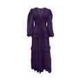 thumbnail image 5 of ZHOGXU Fashion Womens A Line Midi Dresses Solid Color V Neck Long Sleeve Regular Fit Weekend Outdoor Wear, 5 of 6