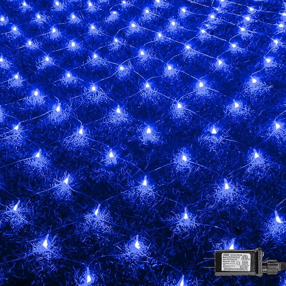 Christmas Net Lights, 9.8ft x 6.6ft 200 LED Mesh Decor Clear Wire with 8 Modes Waterproof Connectable Xmas Decorations for Outdoor Outside Bushes Yard Lawn Patio Tree Garden Party (Warm White)