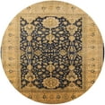thumbnail image 1 of Ahgly Company Indoor Round Mid-Century Modern Orange Oriental Area Rugs, 5' Round, 1 of 6