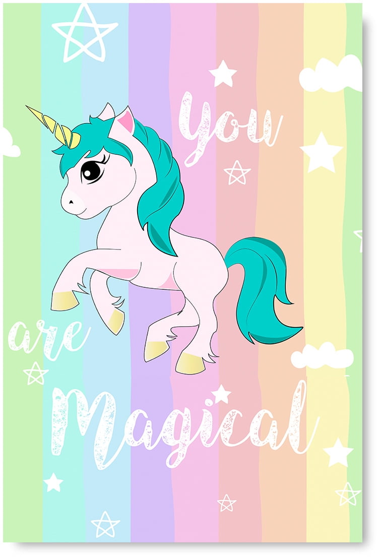 Awkward Styles Kids Room Wall Kids Bedroom Decor Poster Prints Nursery Printed Wall Unicorn Decor for Kids You Are Magical Poster Picture Unicorn Unframed Picture Room Poster Decor -