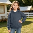 thumbnail image 5 of DJDLJWCJ Big Girls Long Sleeve Hoodie Solid Color Warm Pullover Sweatshirt Stretch Soft Comfy Hooded Sweatshirts Dark Gray Size 3T, 5 of 9