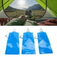 thumbnail image 4 of Portable Foldable Water Bag, 480ml 3pcs PE Folding Drinking Water Bottle Ultralight  For Camping For Hiking For Jogging, 4 of 8