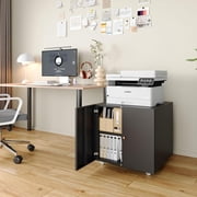 Marcree Modern Durable Metal Printer Stand with Storage, Small Rolling Workstation for Home Office
