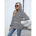 thumbnail image 2 of TEMOFON Women's Hoodies with Pockets Long Sleeve Pullover Sweatshirts Casual Fall Winter Striped Hoodie Tops, 2 of 7
