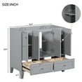 thumbnail image 5 of Dasun 36'' Bathroom Vanity without Countertop,Solid Wood Frame Bathroom Storage Cabinet Only, Freestanding Vanity with 4 Soft Closing Doors& 2 Drawers, Grey, 5 of 5