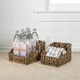 thumbnail image 2 of happimess BSK1007B-2SET Havanah Southwestern Handwoven Hyacinth Slanted Pantry Baskets with Handles, Brown (Set of 2), 2 of 7