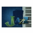 thumbnail image 1 of Jazz Music Cutting Board, Abstract Cracked Background Piano Keys Themed Print Rhytym Image, Decorative Tempered Glass Cutting and Serving Board, Small Size, Navy Green White, by Ambesonne, 1 of 1