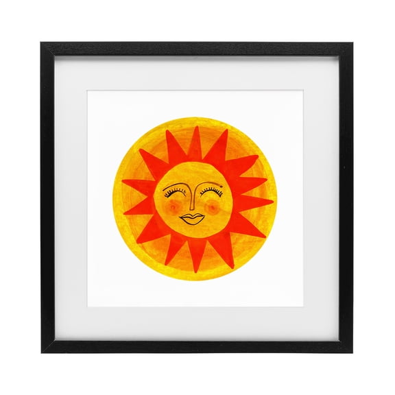 Stupell Industries Southwestern Warm Fiery Sun Black Framed Print Under Glass, 13 x 13, by Katherine Herrell Studio
