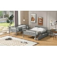 thumbnail image 5 of Twin over Full Bunk Bed with Ladder, Two Storage Drawers, Safety Guardrail, Gray, 5 of 13