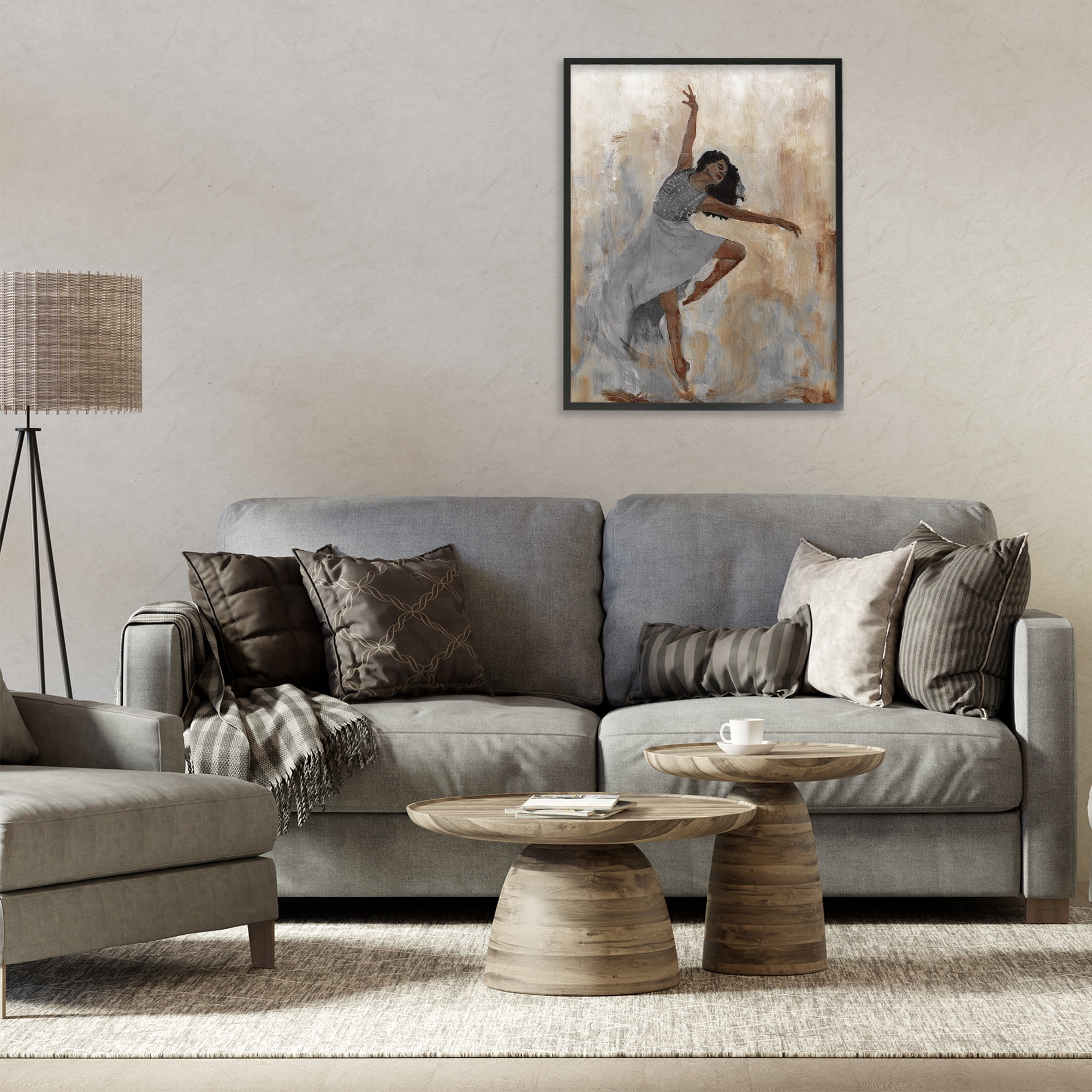 Stupell Industries Flowing Dancer Woman Novelty Painting Black Framed Art Print Wall Art, 24 x 30