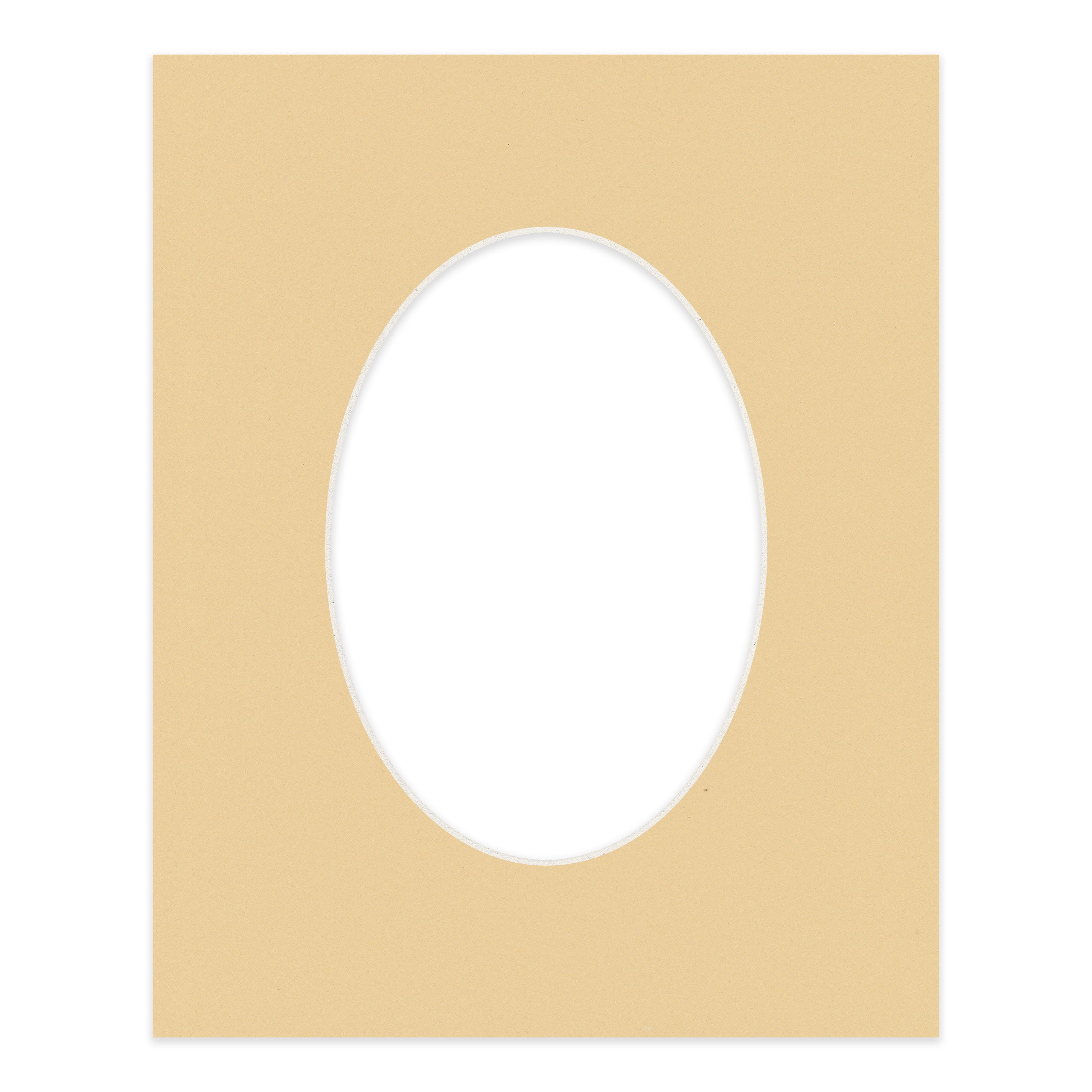 Beige Picture Frame Mat for 18x24 Frames - Oval Opening for 15x19 Photos - 1 Mat