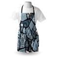 thumbnail image 3 of Floral Apron Modern Design with Geometrical Shapes and Patterns from Diverse Cultures, Unisex Kitchen Bib Apron with Adjustable Neck for Cooking Baking Gardening, Bluegrey Black White, by Ambesonne, 3 of 3